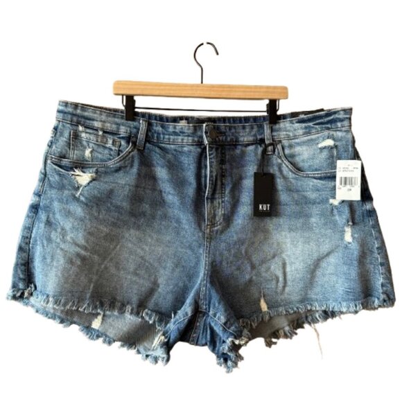 Women's Plus 22W NWT Kut from the Kloth Jane High Rise Distressed Jean Shorts - Picture 1 of 10